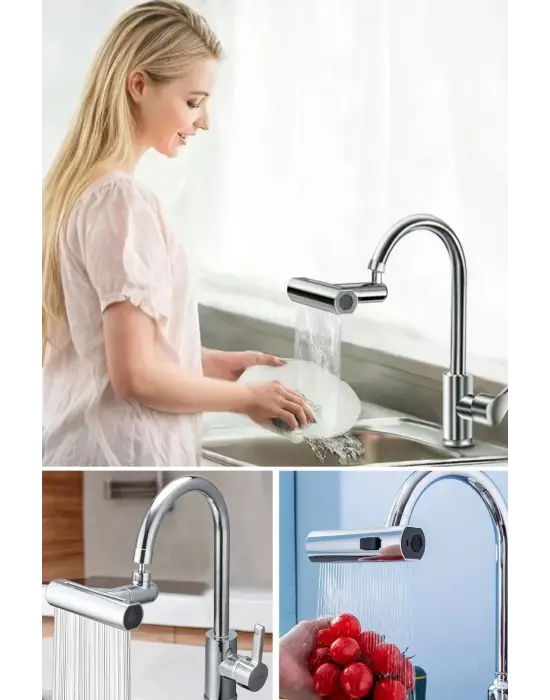 Omarı Evrensel Musluk Başlığı - 3 Modlu Çok Amaçlı Musluk Adaptörü