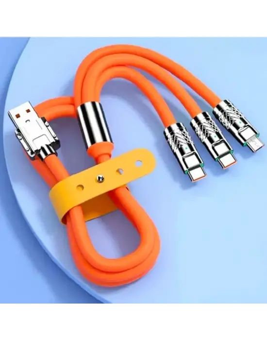 Omarı Hızlı Şarj İçin 3ü Bir Arada USB Şarj Kablosu 1 Metre