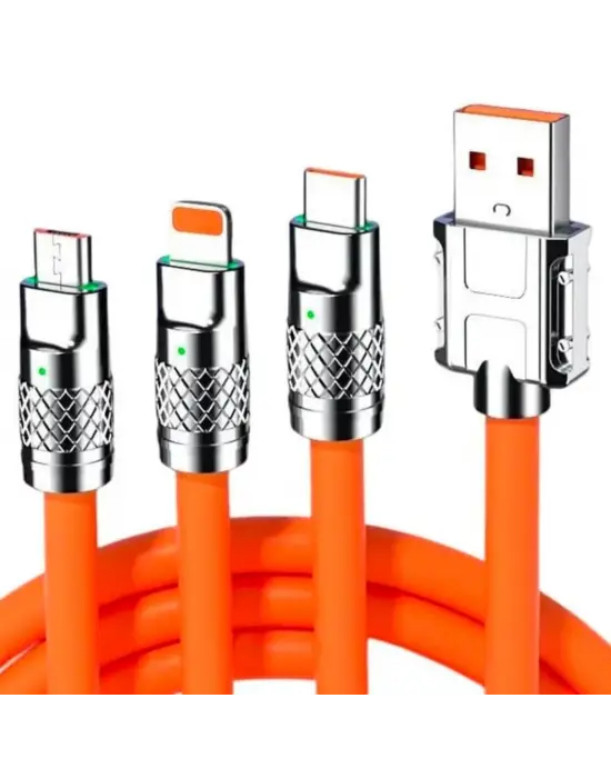 Omarı Hızlı Şarj İçin 3ü Bir Arada USB Şarj Kablosu 1 Metre