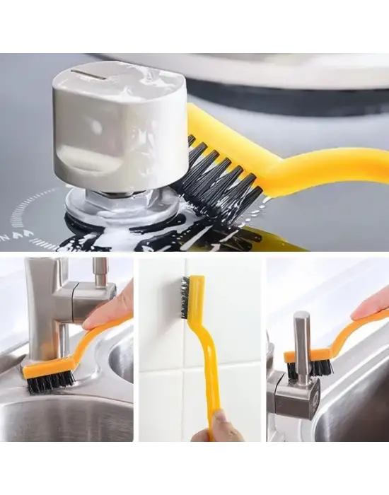 Omarı 3lü Tam Temizlik Bakır-Demir-Sert Plastik Tel Fırça