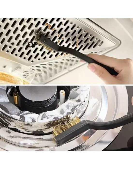 Omarı 3lü Tam Temizlik Bakır-Demir-Sert Plastik Tel Fırça