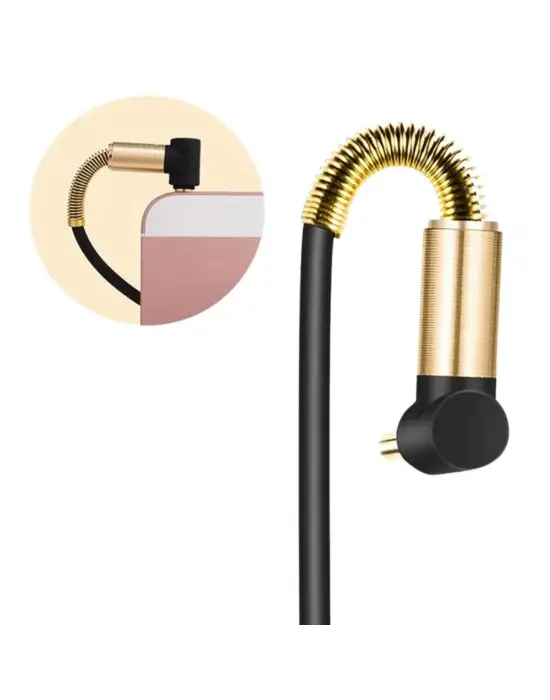 Omarı Yüksek Kaliteli 3.5mm AUX Kablosu - 1 Metre Uzunluğunda L Tipi Ses Aktarım Kablosu