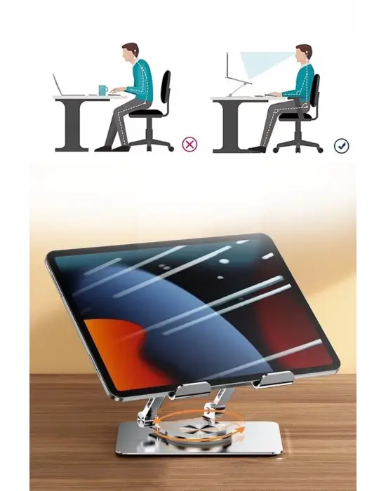 Omarı Derece Dönebilen Yükseltilmiş Tablet Standı