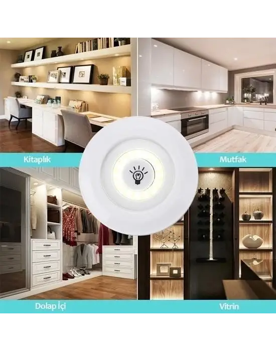 Omarı 3lü Uzaktan Kumandalı Kablosuz Led Spot Lambalar