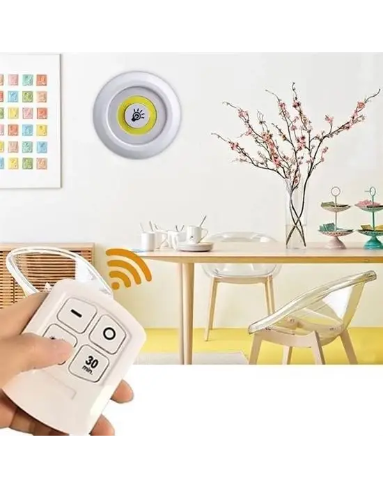 Omarı 3lü Uzaktan Kumandalı Kablosuz Led Spot Lambalar