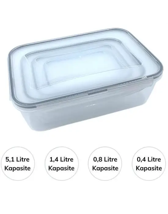 Omarı Pratik ve Sızdırmaz Kapaklı Erzak Saklama Seti