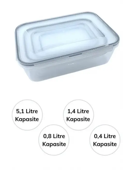 Omarı Pratik ve Sızdırmaz Kapaklı Erzak Saklama Seti