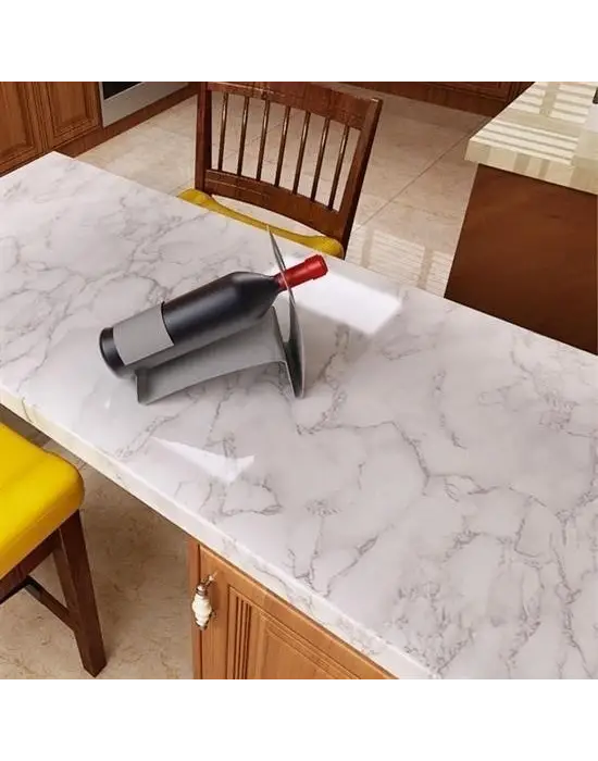 BUFFER® 5mt x 60 cm Mermer Desenli Masa Tezgah Mutfak Su Geçirmez Yapışkanlı Folyo Sticker