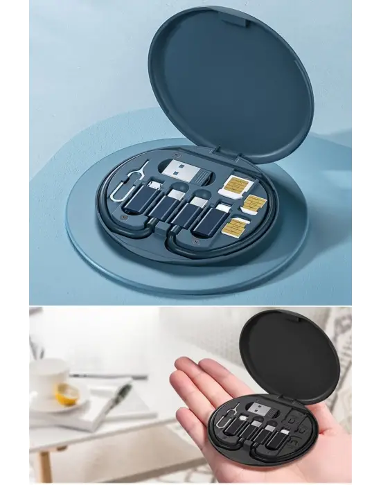 Omarı Seyahat İçin 5İ 1 Arada USB Type-C Şarj Kablosu Seti