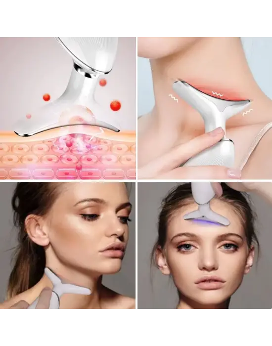 Omarı 7 Farklı Işık Modlu Titreşimli Boyun ve Yüz Güzellik Cihazı
