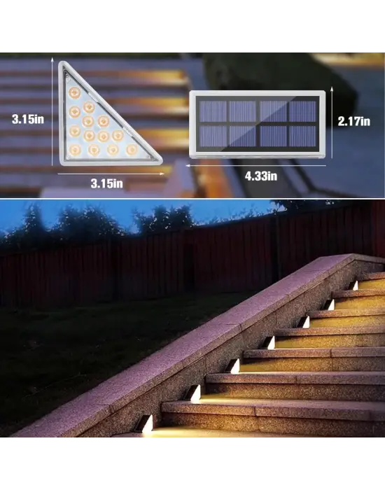 Omarı Güneş Enerjisiyle Şarj Olan Dış Mekan Solar Basamak Lambası