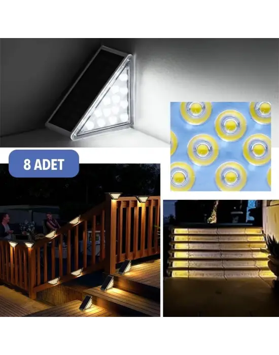 Omarı Güneş Enerjisiyle Şarj Olan Dış Mekan Solar Basamak Lambası