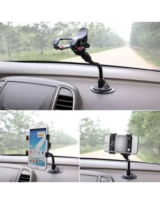 Omarı Derece Dönen Güçlü Vakumlu Oto Telefon Tutucu