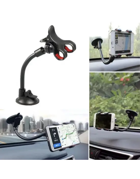 Omarı Derece Dönen Güçlü Vakumlu Oto Telefon Tutucu