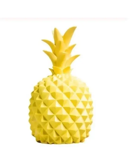 Omarı Ananas Desenli Büyük Boy Pilli Masa Lambası