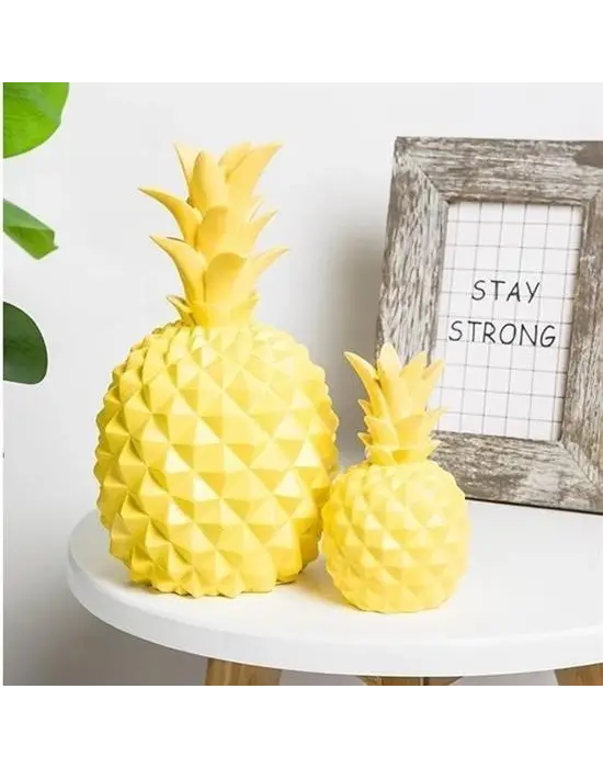 Omarı Ananas Desenli Büyük Boy Pilli Masa Lambası