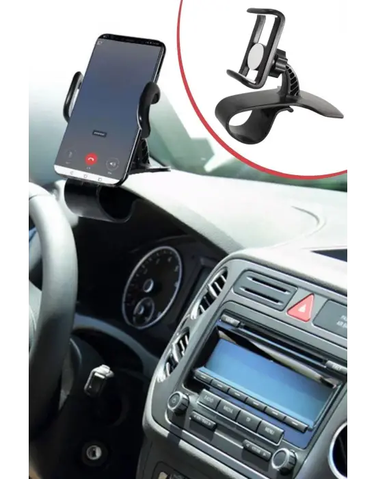 Omarı Döner Başlıklı Araç İçi Telefon Tutucu Kıskacı
