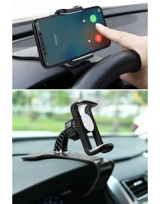 Omarı Döner Başlıklı Araç İçi Telefon Tutucu Kıskacı