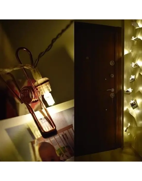 Omarı Renkli Led Işıklı Fotoğraf Asma Işıklı Süsleme Mandalları