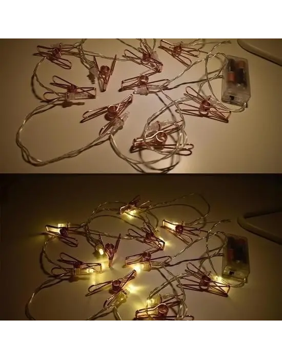 Omarı Renkli Led Işıklı Fotoğraf Asma Işıklı Süsleme Mandalları