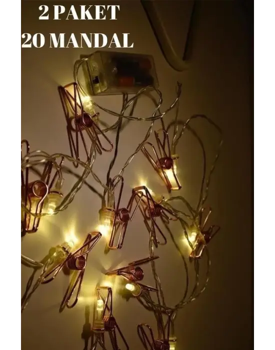 Omarı Renkli Led Işıklı Fotoğraf Asma Işıklı Süsleme Mandalları