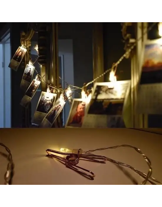 Omarı Renkli Led Işıklı Fotoğraf Asma Işıklı Süsleme Mandalları