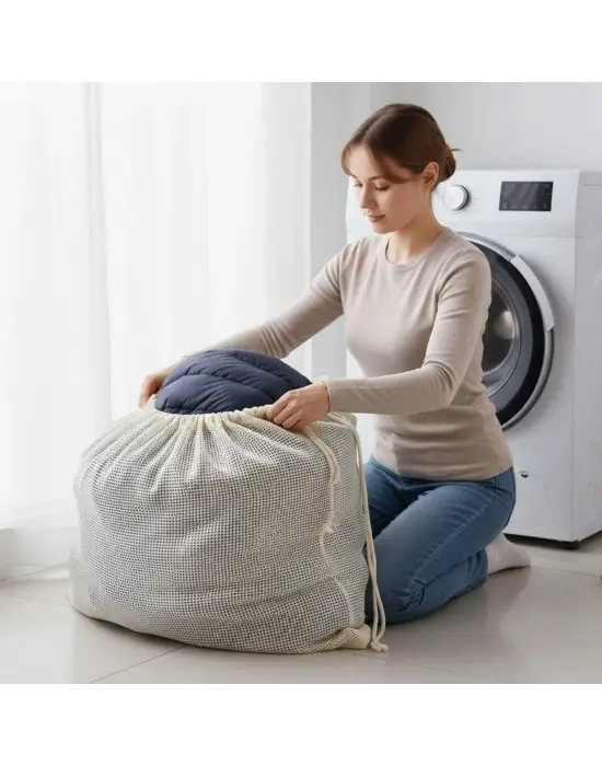 BUFFER® Battal Boy 120x150 cm Mont Yıkama Filesi–Extra Büyük, Dayanıklı, Nefes Alabilir Çamaşır Koruma Torbası