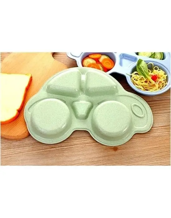 Omarı Sevimli Araba Şeklinde Bebekler İçin Mama Tabağı - Çocuk Tabldot