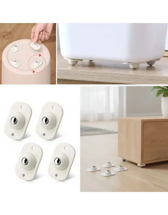 BUFFER® Beyaz Eşya ve Mobilya İçin 4’lü Tekerlekli Kaydırma Aparatı – Hafif ve Orta Ağırlıktaki Ürünler İçin Pratik Kaydırıcı Set