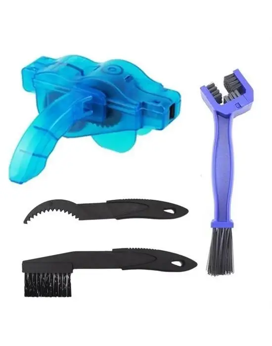 BUFFER® Bisiklet Zincir Dişlisi Koruyucu Pas Sökücü Temizleme Fırçası Aparatı Bakım Seti 4 Parça