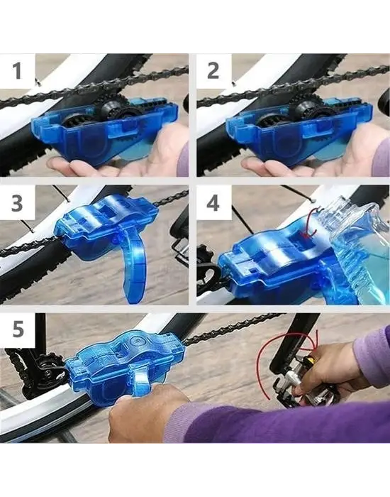 BUFFER® Bisiklet Zincir Dişlisi Koruyucu Pas Sökücü Temizleme Fırçası Aparatı Bakım Seti 4 Parça