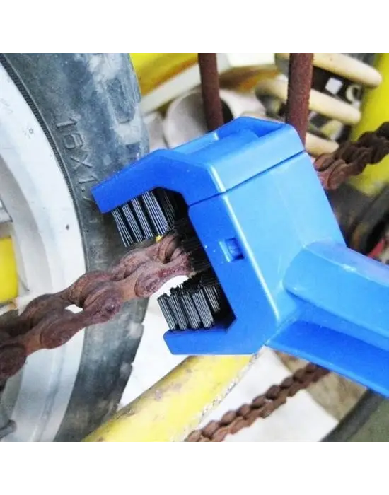 BUFFER® Bisiklet Zincir Dişlisi Koruyucu Pas Sökücü Temizleme Fırçası Aparatı Bakım Seti 4 Parça