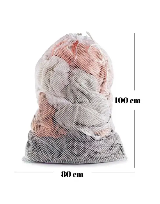 Omarı Hassas Yıkama Filesi Büyük Boy File Çamaşır Torbası 80x100 cm