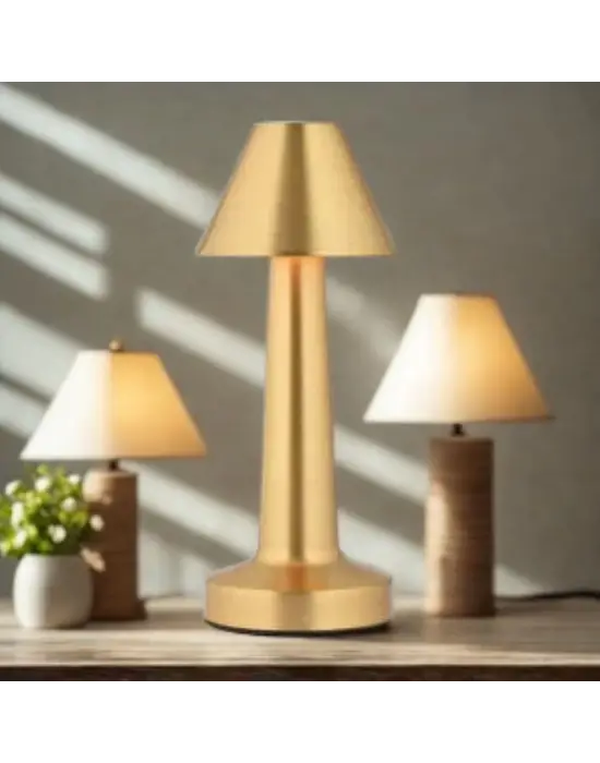 Omarı Dokunmatik LED Masa Lambası Gold Renkli