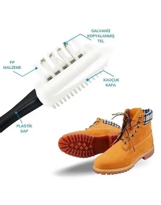 Omarı Çift Taraflı Taşınabilir Suede Deri Bot Temizleme Fırçası
