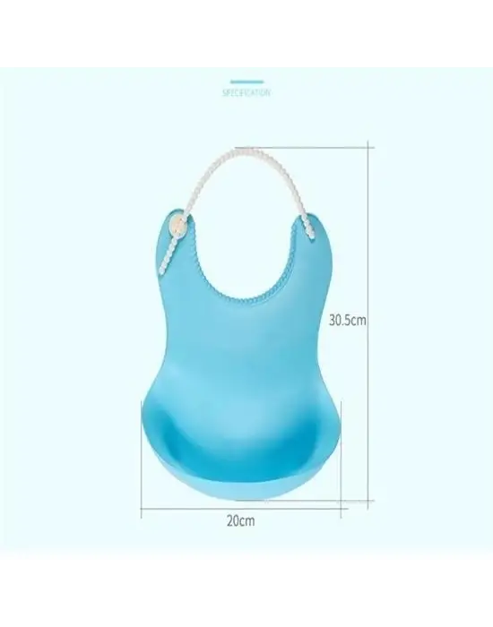 Omarı Esnek ve Şık Çocuk Bebek Mama Önlüğü - Mavi