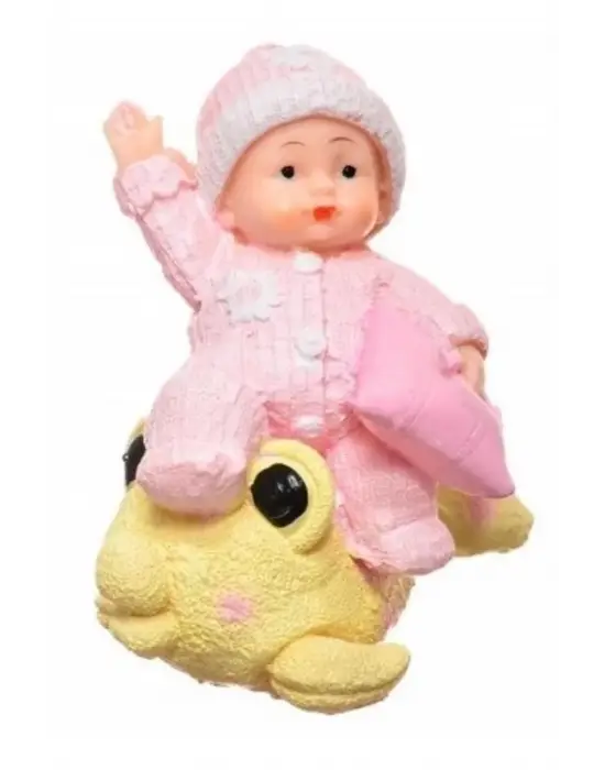 Omarı Sevimli Pembe Bebek Biblo - Polyester Süs Eşyası