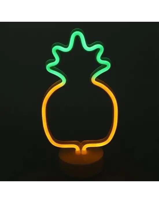 BUFFER® Dekoratif Ananaslı Neon Led Masa Ve Gece Lambası Hediyelik Lamba