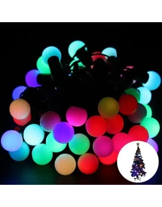 Omarı Renk Değiştiren Minik Toplarla Süslenmiş 40 Ledli Dekoratif Dolama Işık
