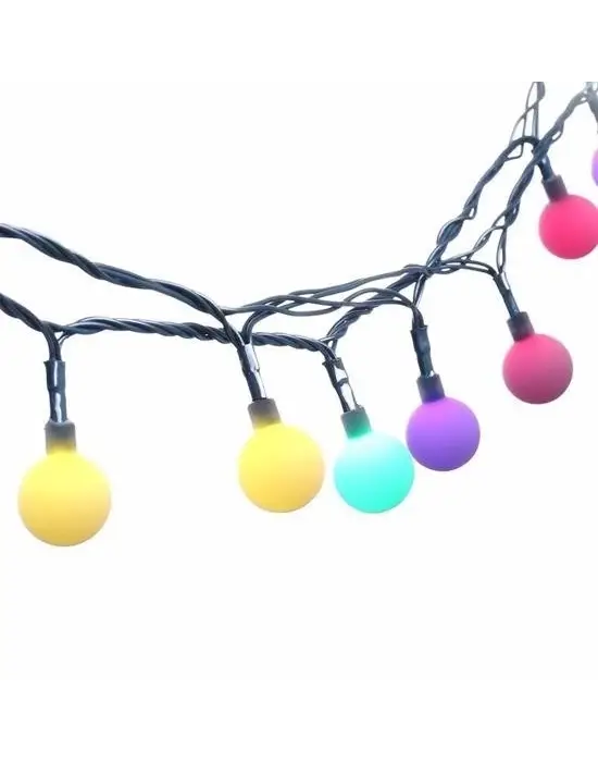 Omarı Renk Değiştiren Minik Toplarla Süslenmiş 40 Ledli Dekoratif Dolama Işık