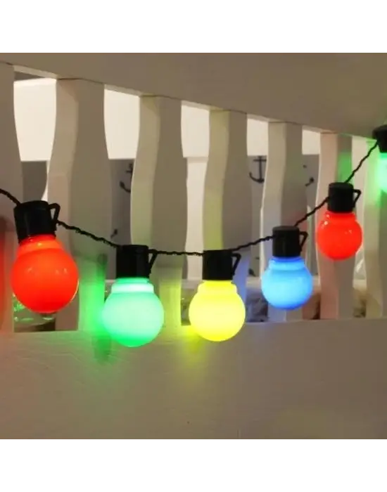 Omarı Renk Değiştiren Minik Toplarla Süslenmiş 40 Ledli Dekoratif Dolama Işık