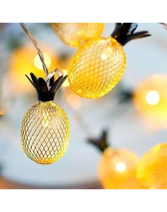Omarı Dekoratif Pilli Ananas Şerit Led Işık (1 Metre)
