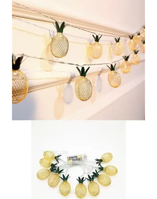 Omarı Dekoratif Pilli Ananas Şerit Led Işık (1 Metre)