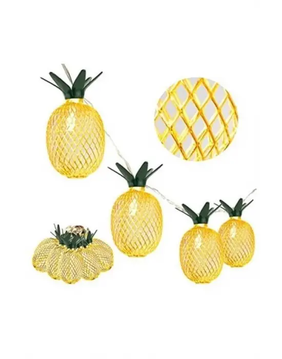 Omarı Dekoratif Pilli Ananas Şerit Led Işık (1 Metre)