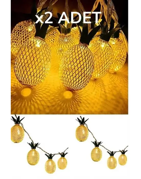 Omarı Dekoratif Pilli Ananas Şerit Led Işık (1 Metre)