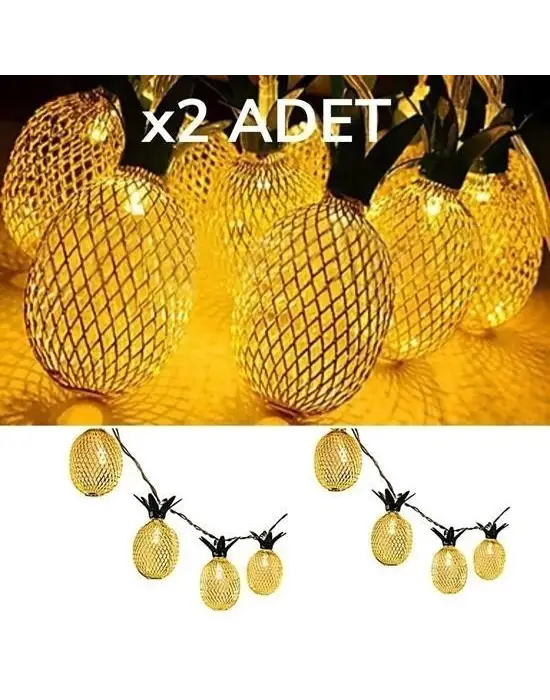 Omarı Dekoratif Pilli Ananas Şerit Led Işık (1 Metre)