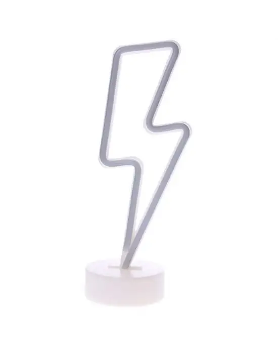 BUFFER® Dekoratif Şimşek Şeklinde Pilli Neon Led Lamba Süs Masa Lambası