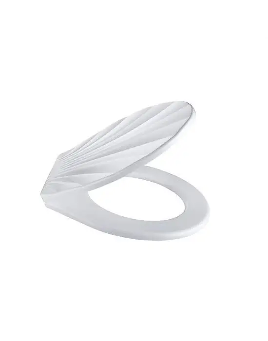 Omarı Ergonomik Desenli Beyaz Klozet Kapağı