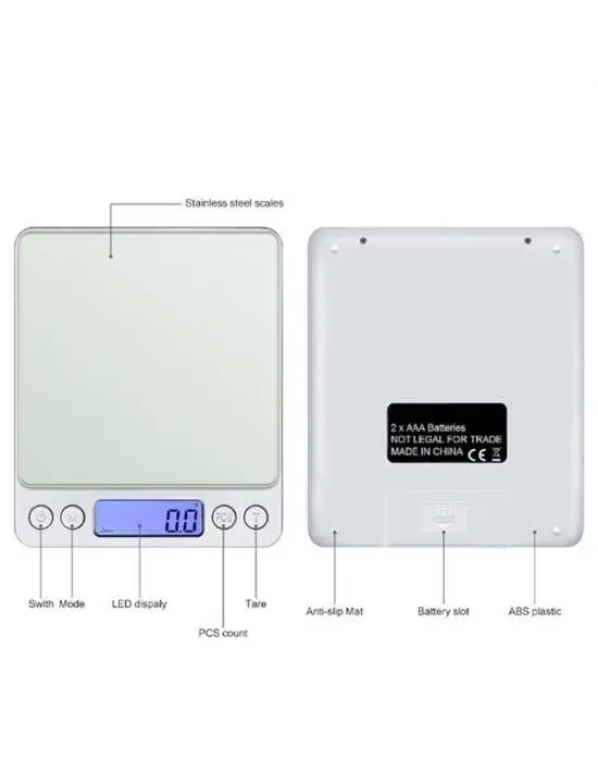 Omarı Dijital Hassas Mutfak Terazisi Gr/01 Gr Hassasiyet