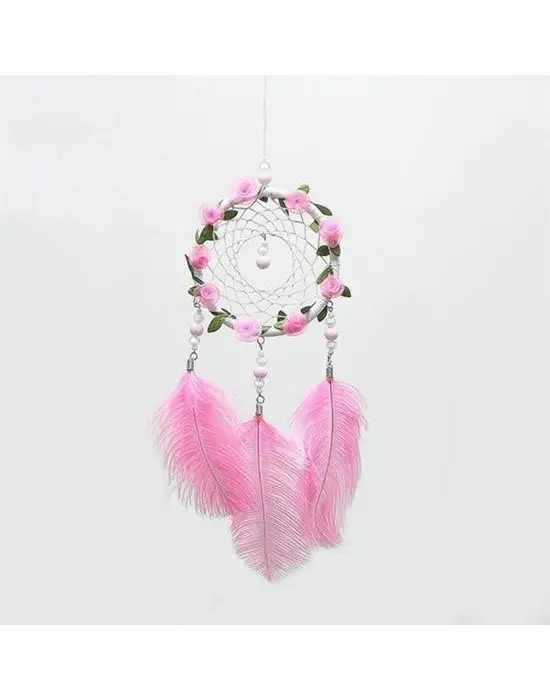 Omarı Kuş Tüyü ve Led Işıklı Dekoratif Asma Rüya Kapanı